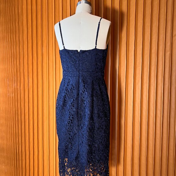 J.CREW Navy Cotton Guipure Lace Dress - Picture 3 of 3